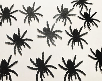 Pack of 15 Pre Cut Edible Wafer Spiders, Edible Spiders for Cupcake, Cookie, Cake and Drink Toppers, Wafer Rice Paper Spider Toppers