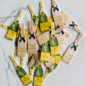 Pack of 30 Wafer Die Cut Champagne Bottles - Edible