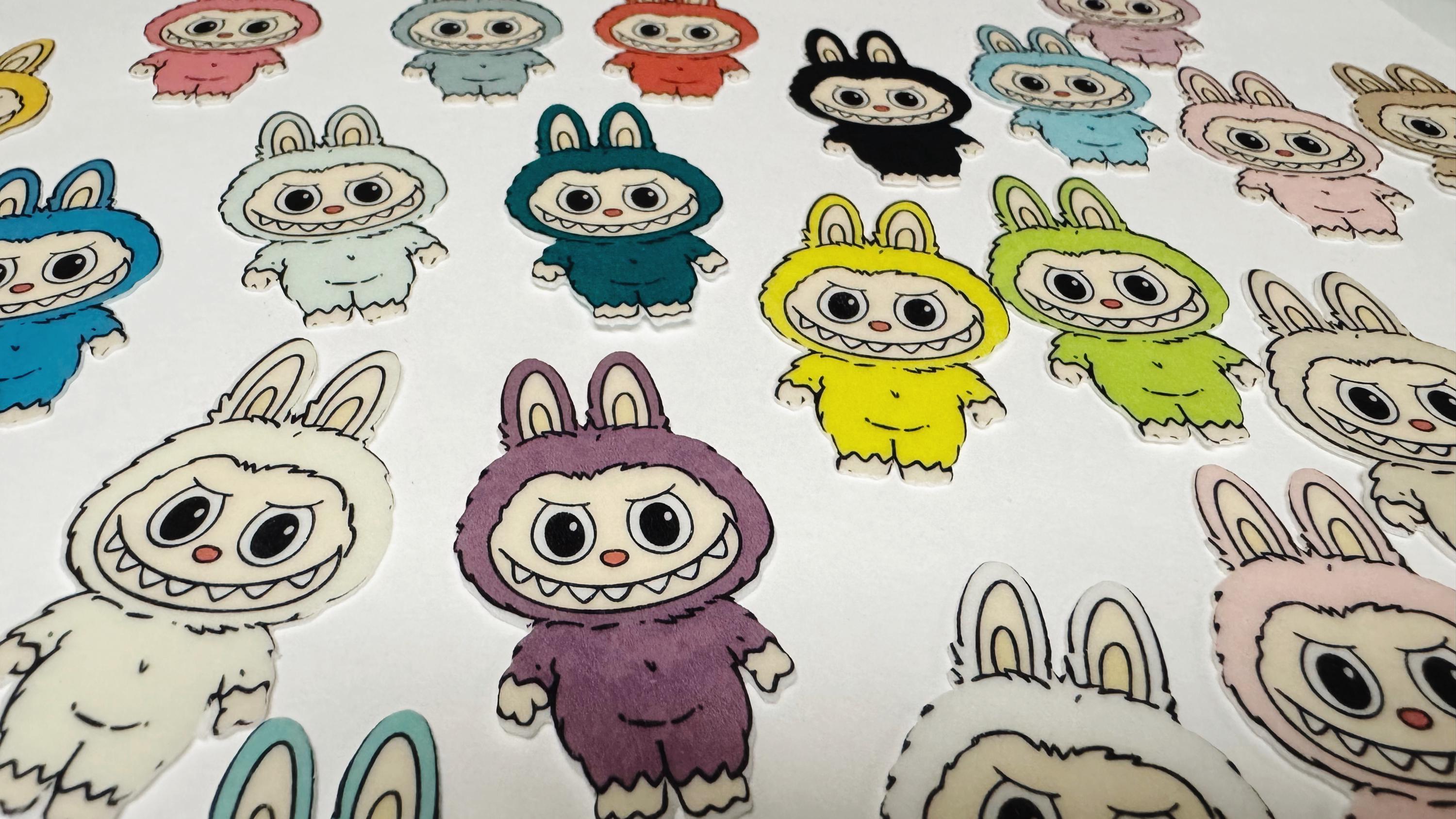 Labu Us Pack of 24 Wafer Die Cut Labu Monster Toppers, Edible Monster Toy ...