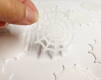 Pack of 15 Edible Die Cut Wafer Spider Webs, Edible Spider Webs for  Cupcake, Cookie, Cake and Drink Toppers