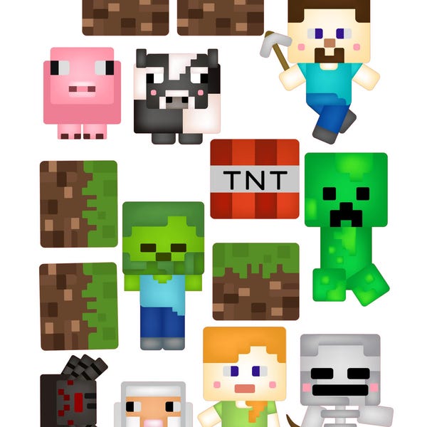 Cake Scene Block Mine Pre Cut Edible icing sheet, Mine Cake, Edible Mine People, Edible Cake Toppers