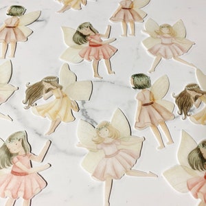 Pack of 12 Wafer Die Cut Garden Fairies - Edible, Edible Fairies, Fairy Toppers