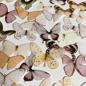 Pack of 28 Pinks and Purples Wafer Die Cut Butterflies, Edible Butterflies, Wafer Butterflies