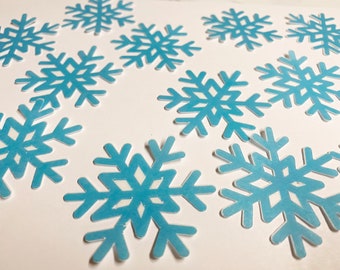 Pack of 12 Edible Wafer Die Cut SnowFlakes, Snowflake Toppers, Snowflake Frozen Cupcake Toppers, Frozen Winter Decorations, Edible Snowflake