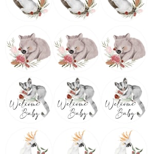 Welcome Baby Natives Toppers -  Edible icing sheet