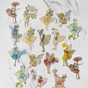 Pack of 16 Wafer Die Cut Vintage Fairies  - Edible