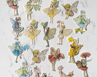 Pack of 16 Wafer Die Cut Vintage Fairies  - Edible