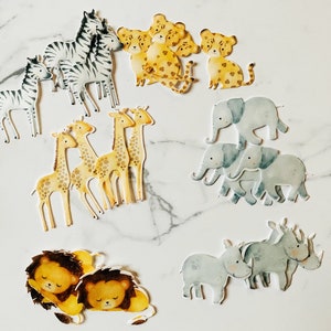 Pack of 24 Wafer Die Cut Safari Jungle Animals- Edible
