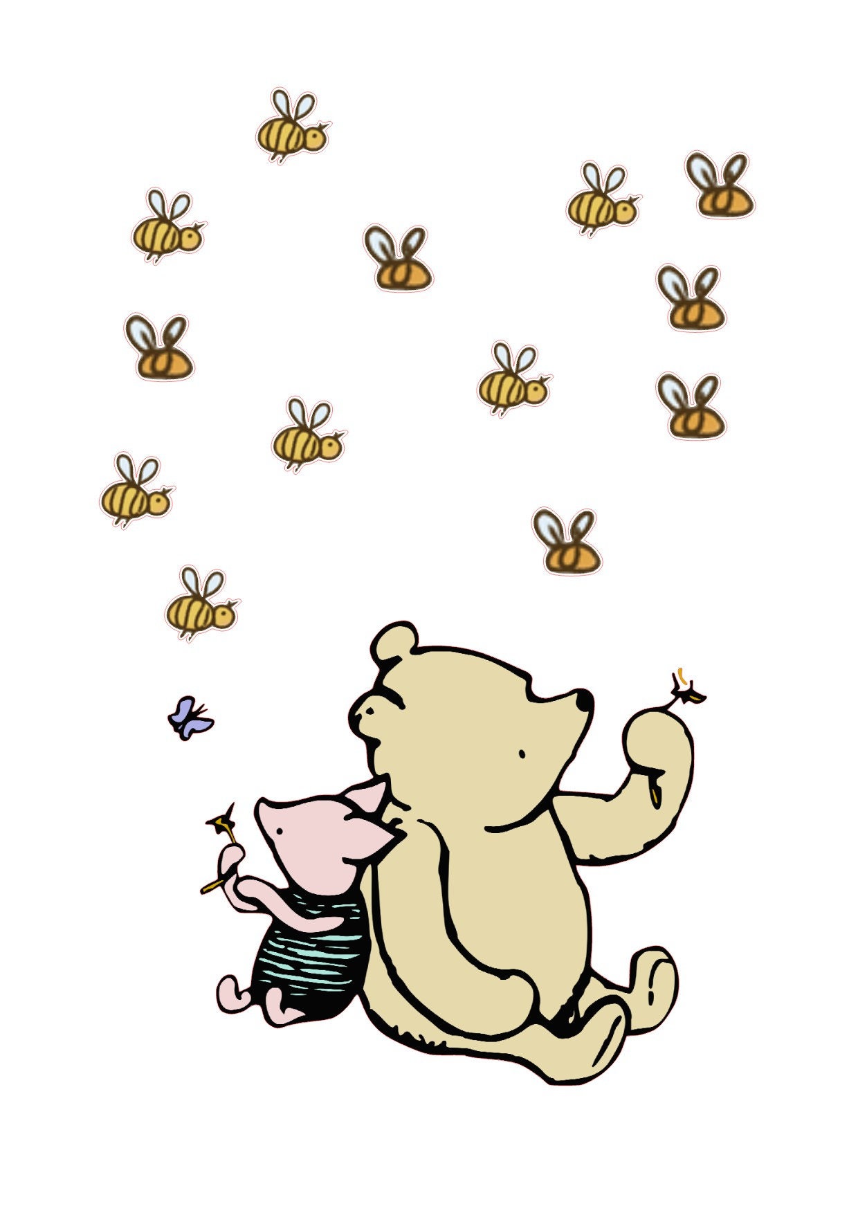 Cake Scene Pre-Cut Pooh Bear and Piglet, Edible Image Toppers, Pooh Cake topper, Edible Winnie Pooh, Winnie Pooh Cake