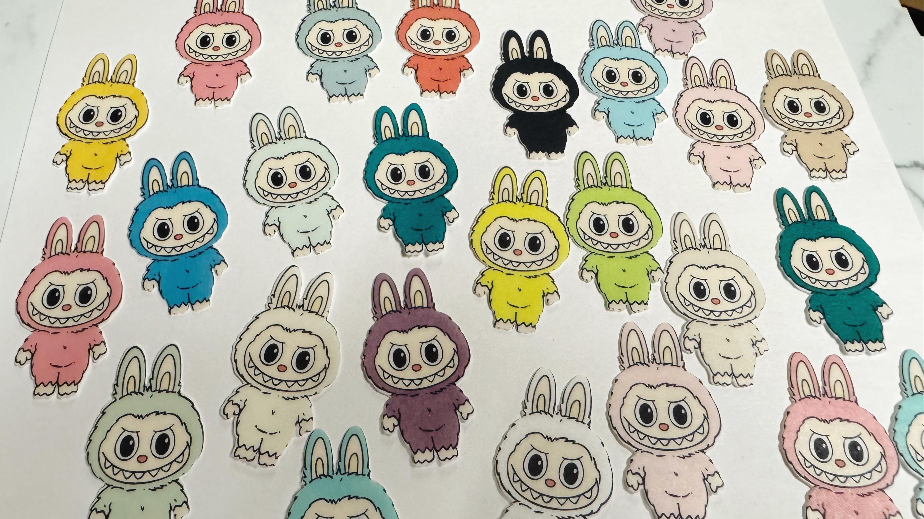 Labu Us Pack of 24 Wafer Die Cut Labu Monster Toppers, Edible Monster Toy ...