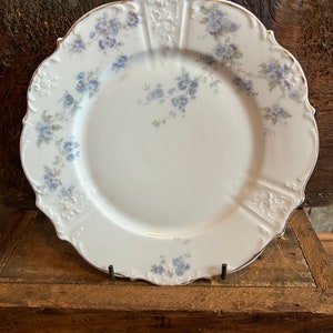 Vintage German salad/dessert plate, blue floral plate