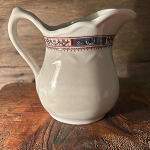 Vintage WF Adams Ironstone pitcher, ironstone, farmhouse, neutral decor