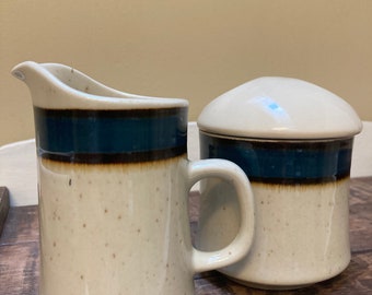 Vintage Sango Rainbow Sugar Bowl: Japanese Stoneware Kitchen Decor