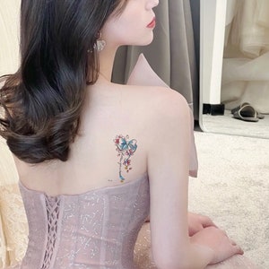 hoitattoo with FREE tattoo gift! Pinky Bowknot temporary tattoo/comics skin decoration/3 pieces in one serie/colourful