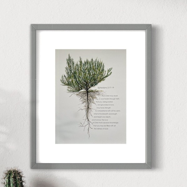 Sagebrush Painting, Giclee Print, Ephesians 3:17-19, Scripture Prints, Christian Art