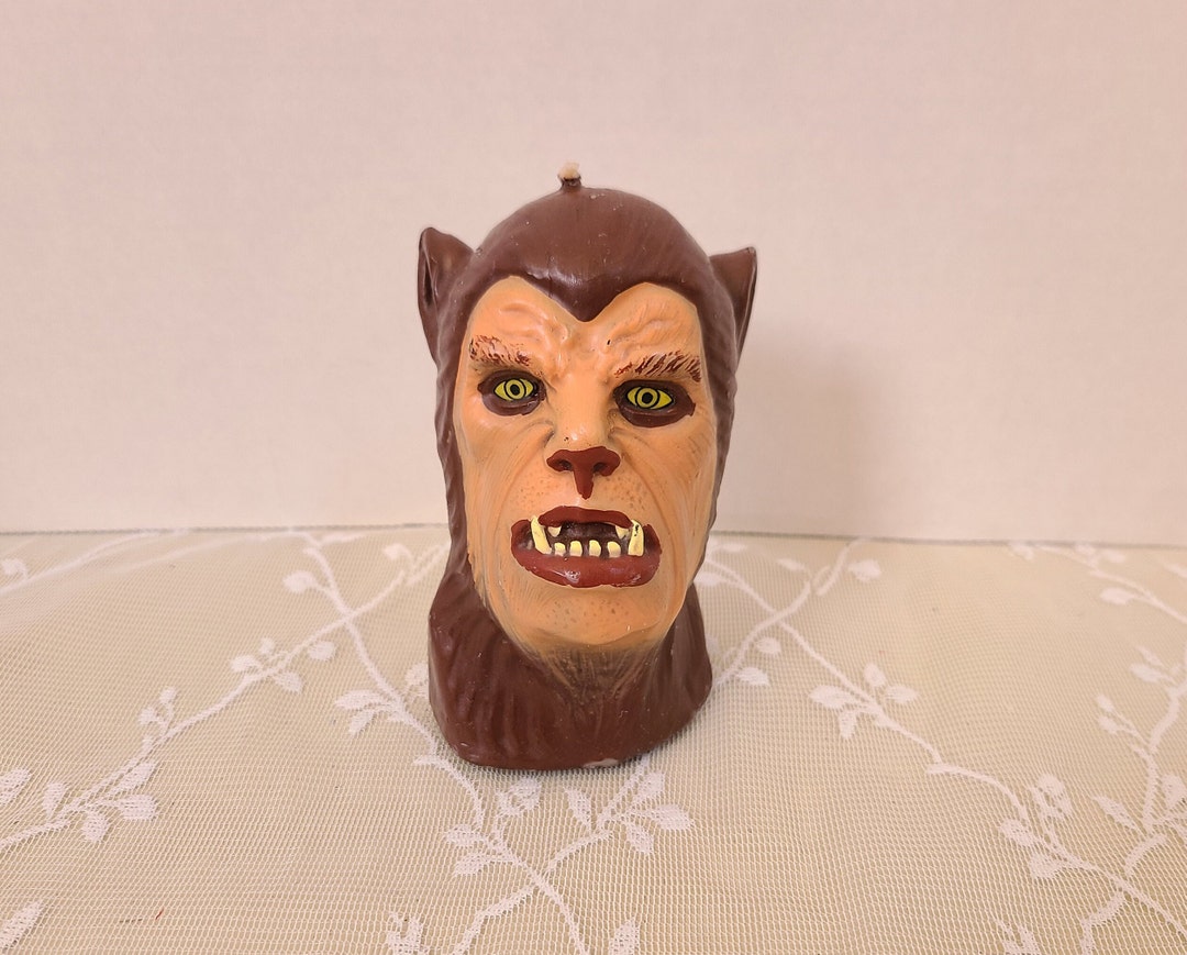 Vintage Werewolf Head Bust Wax Candle Halloween Horror Movie Etsy