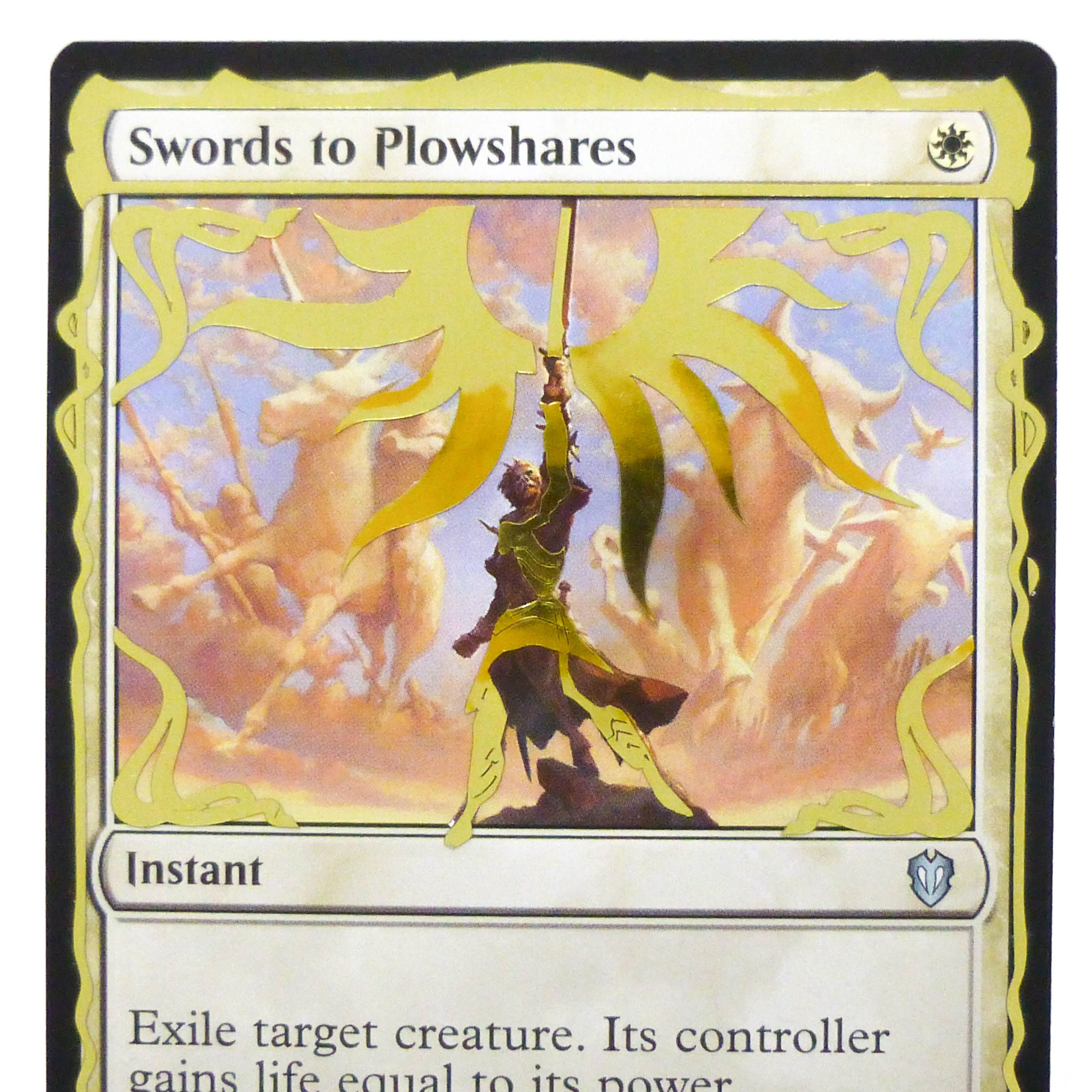 Swords to Plowshares Commander MTG CARD Altered Gold Foil Vinyl Magic