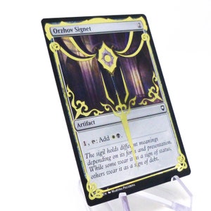 Orzhov Signet - Commander Legends MTG CARD * Vinyle de feuille d&#39;or modifié * Magic the Gathering - feuille, doré, altéré, altéré, présent