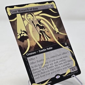 Monarca Perdido de Ifnir (Sem Bordas) CARTÃO MTG * Vinil alterado em folha de ouro* Magic the Gathering - folha, dourado, alter, alterado, presente, dragão