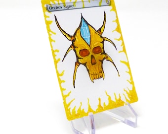 Orzhow Signet - Altered Art Magic the Gathering Card - handgemalt, Acrylfarben, Geschenk, Kommandant, mtg, alter, color
