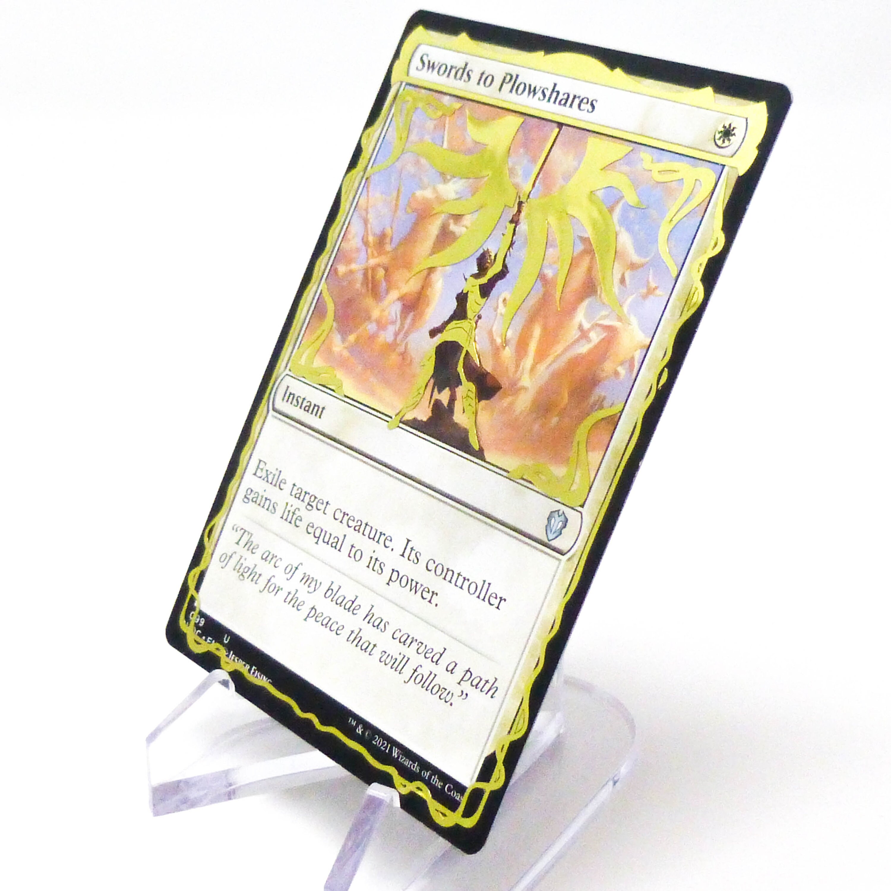 Swords to Plowshares Commander MTG CARD Altered Gold Foil Vinyl Magic