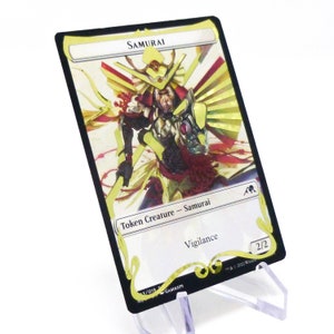Jeton de samouraï - MTG CARD * Vinyle modifié en feuille d&#39;or * Magic the Gathering - feuille, doré, altéré, altéré, cadeau, dragon