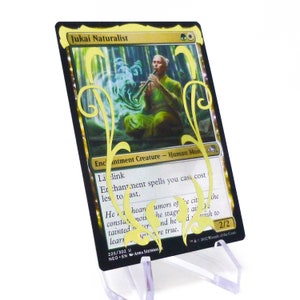 Jukai Naturalist - MTG CARD * Altered Golden foil vinyl* Magic the Gathering foil, doré, altéré, altéré, présent EDH