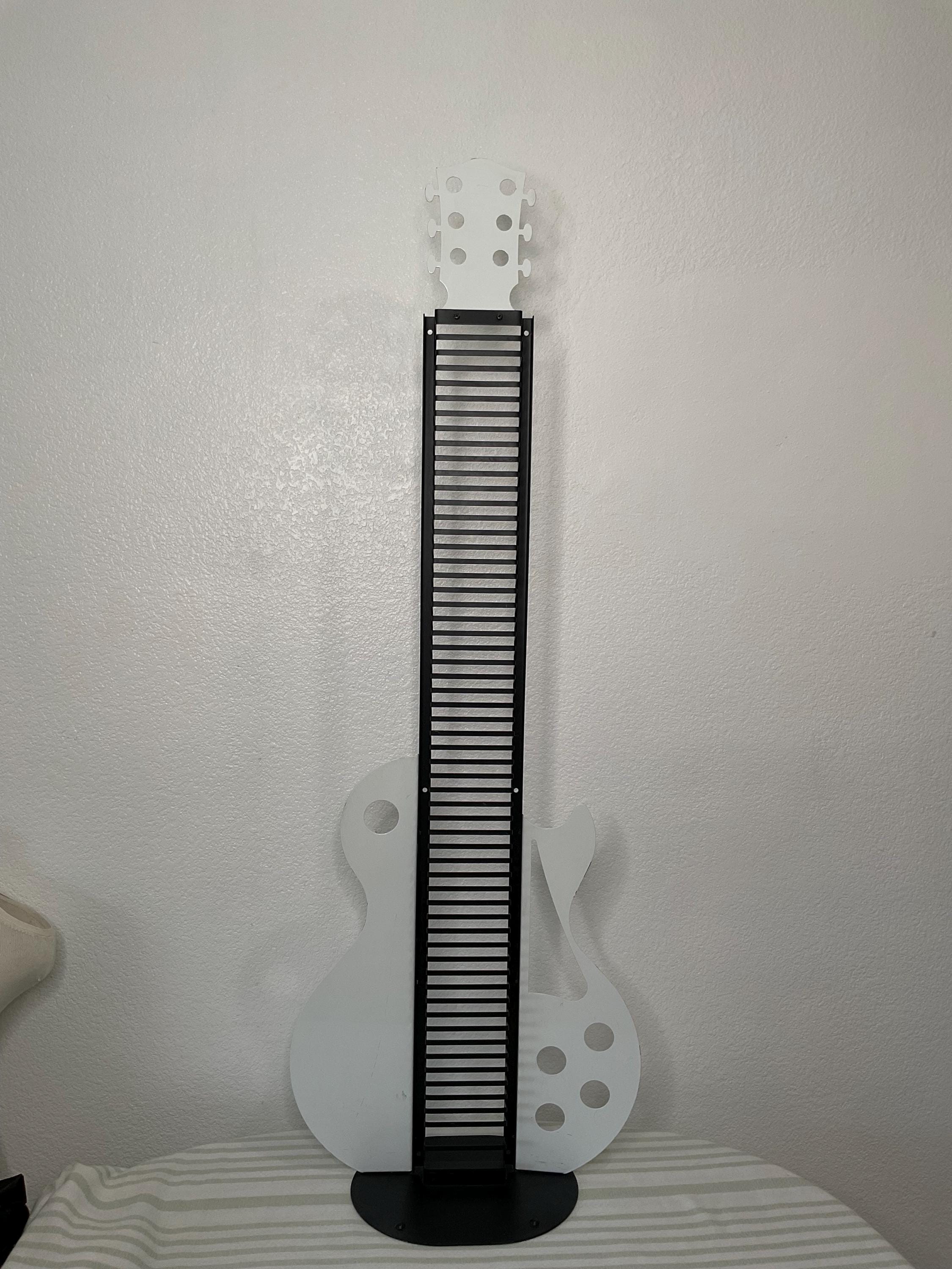 ギターのCDラック&オブジェ Neon Guitar Shape CD Rack Holder Tower Nostalgic Blue Light Memory