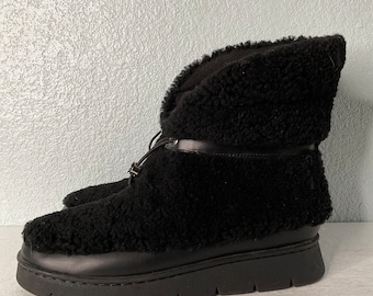 Marc Fischer Ltd Echte Shearling Stiefel, Schwarz Gr. 38