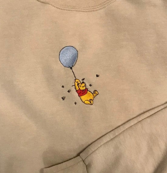 Winnie the Pooh inspired fully embroidered sweatshirt