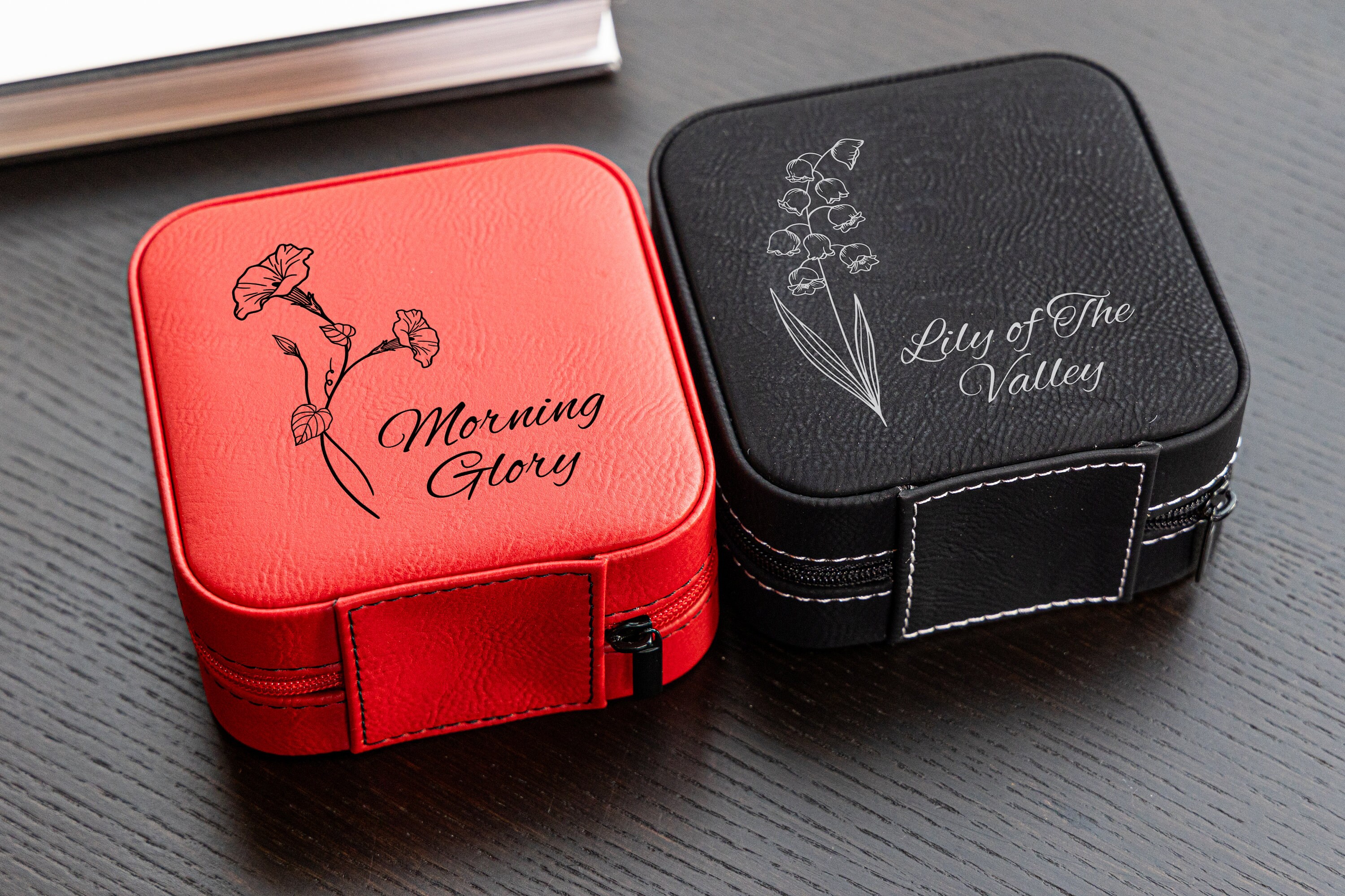 Birth Flower Jewelry Travel Case Birth Month Flower Gift Etsy