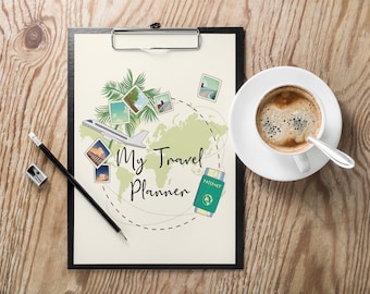 Printable Travel Planner | INSTANT DOWNLOAD | Trip Itinerary | Travel Planner | Packing List | Travel Vacation Planner | Vacation Savings