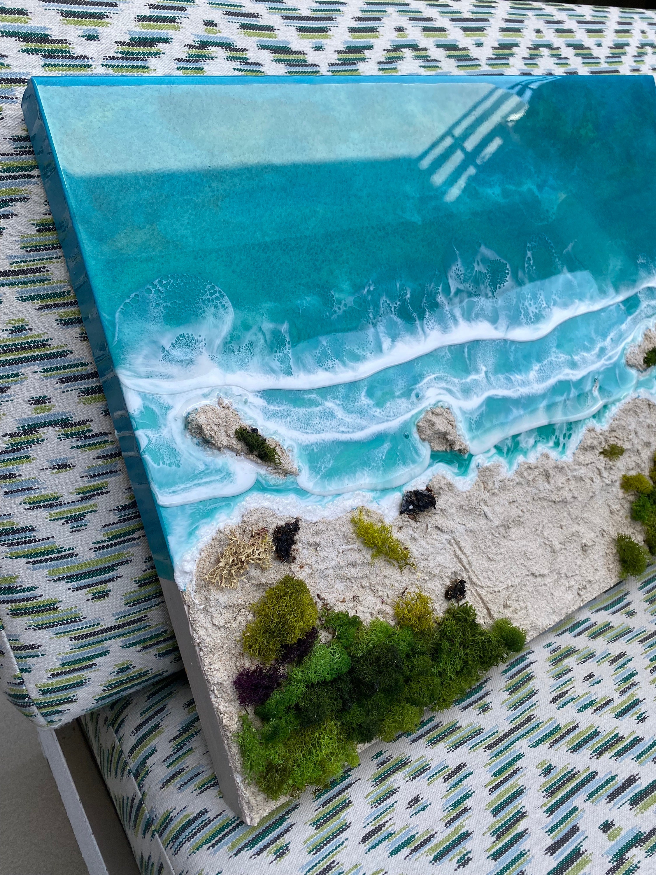 Mixed Media Resin Coastal Wall Art Beach Theme Home Decor Coastal Ocean ...