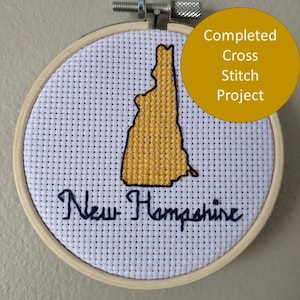 Completed New Hampshire Cross Stitch Project