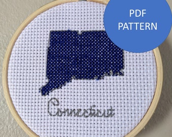 Patrón de punto de cruz de Connecticut (solo patrón PDF)