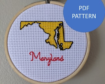 Patrón de punto de cruz de Maryland (solo patrón PDF)
