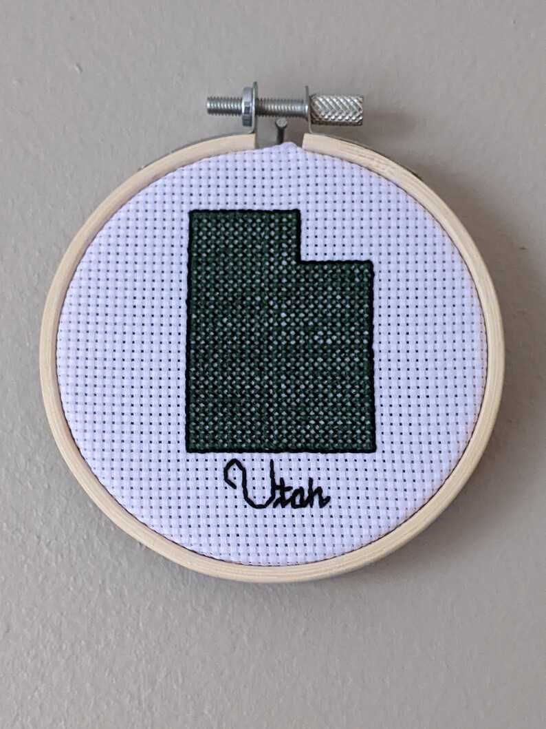Completed Utah Cross Stitch Project Etsy