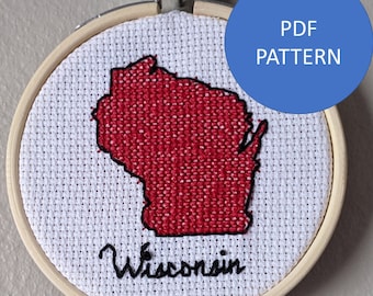 Patrón de punto de cruz de Wisconsin (solo patrón PDF)