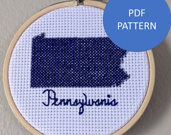 Patrón de punto de cruz de Pensilvania (solo patrón PDF)