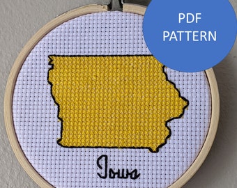 Patrón de punto de cruz de Iowa (solo patrón PDF)