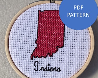 Patrón de punto de cruz de Indiana (sólo patrón PDF)