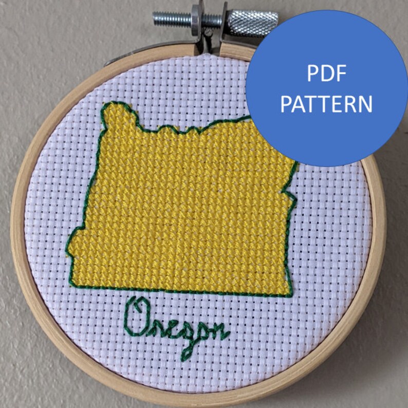 Oregon Cross Stitch Pattern PDF Pattern Only Etsy