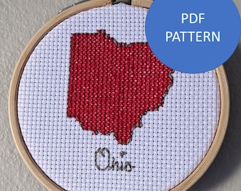 Patrón de punto de cruz de Ohio (solo patrón PDF)