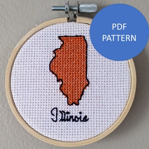 Illinois Cross Stitch Pattern (PDF Pattern Only)