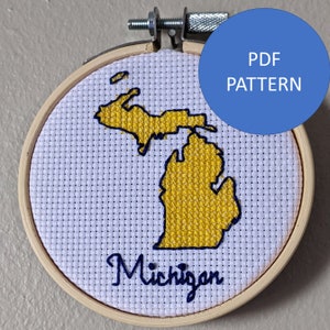 Michigan Cross Stitch Pattern (PDF Pattern Only)