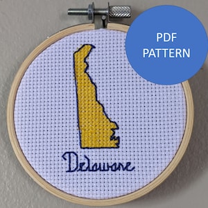 Delaware Cross Stitch Pattern (PDF Pattern Only)