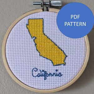Patrón de punto de cruz de California (solo patrón PDF)