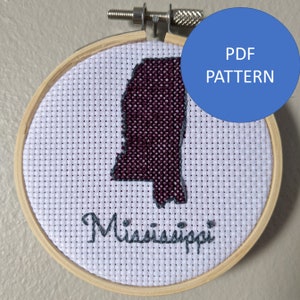 Mississippi Cross Stitch Pattern (PDF Pattern Only)