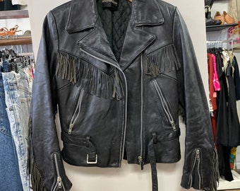 Vintage 90's Harley Davidson Bomber Leather Jacket Size