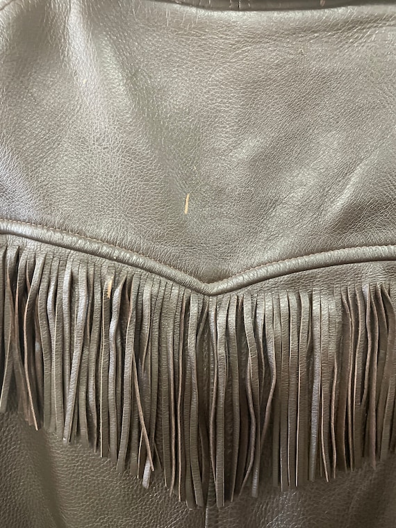 1950s Brown Leather Fringe Jacket - image 5